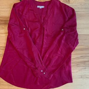 Banana republic silk red blouse